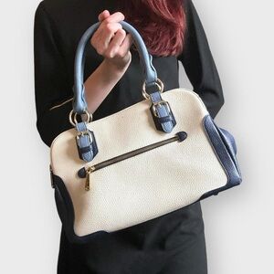 White and Blue Retro Crossbody Purse